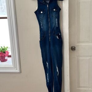 Denim Sleeveless Jumpsuit
